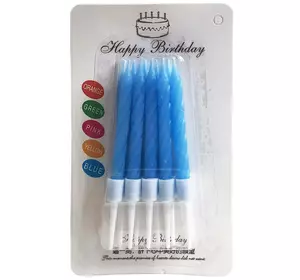 Свічки для торта блакитні, 10 шт