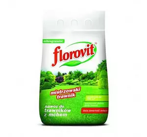 Добриво для газонів з мохом + залізо, 5 кг, Флоровіт